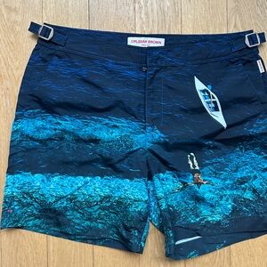 Never worn Orlebar Brown Blue Swim Shorts